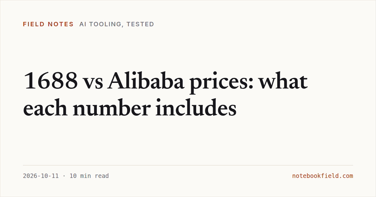 Card for “1688 vs Alibaba prices: what each number includes”