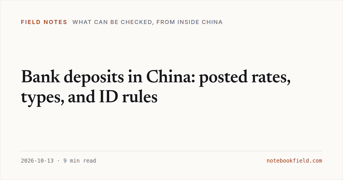 Card for “Bank deposits in China: posted rates, types, and ID rules”