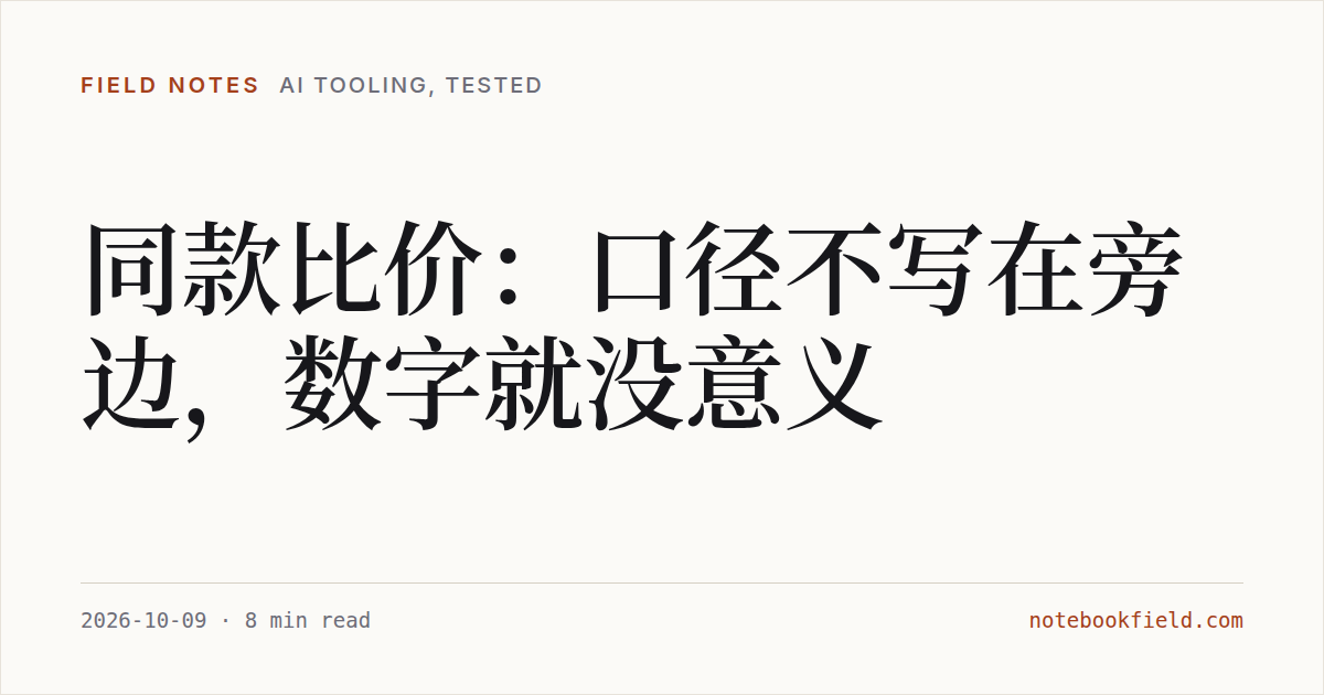 Card for “同款比价：口径不写在旁边，数字就没意义”