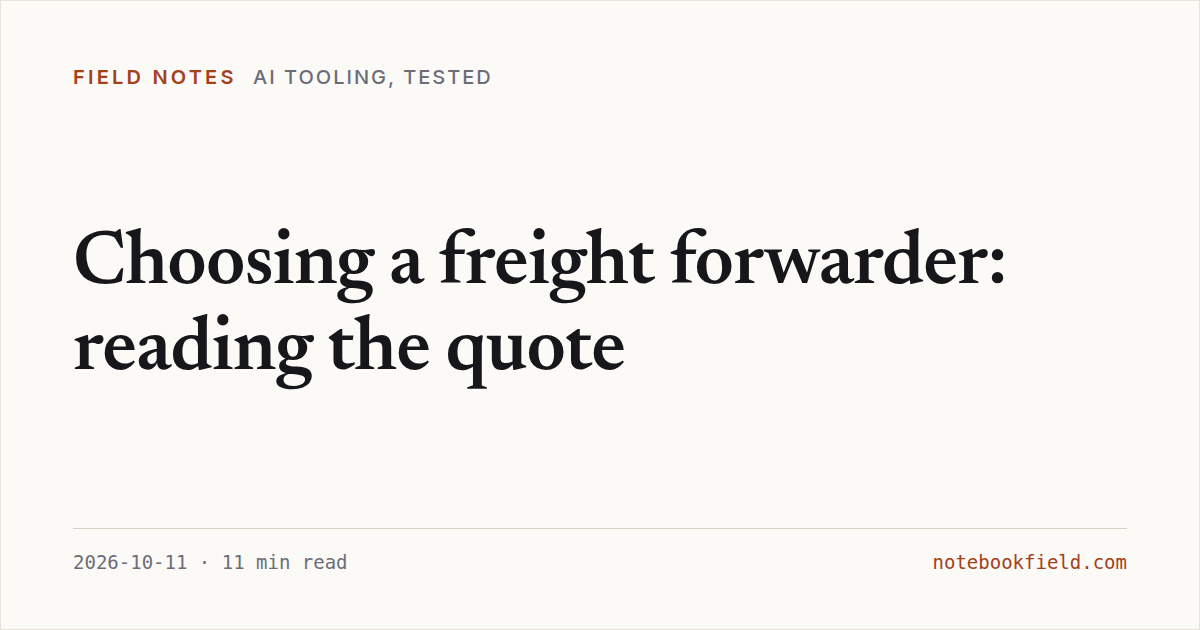 Card for “Choosing a freight forwarder: reading the quote”