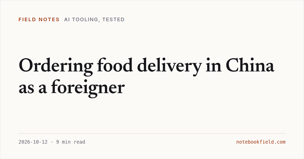 Card for “Ordering food delivery in China as a foreigner”