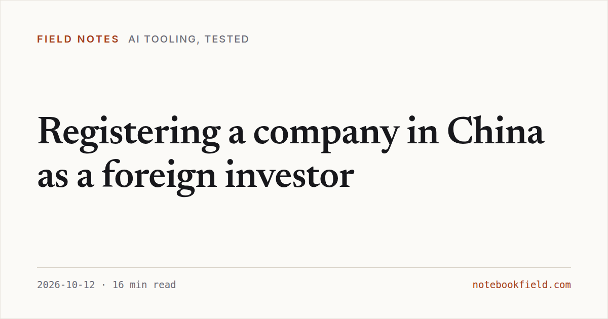 Card for “Registering a company in China as a foreign investor”