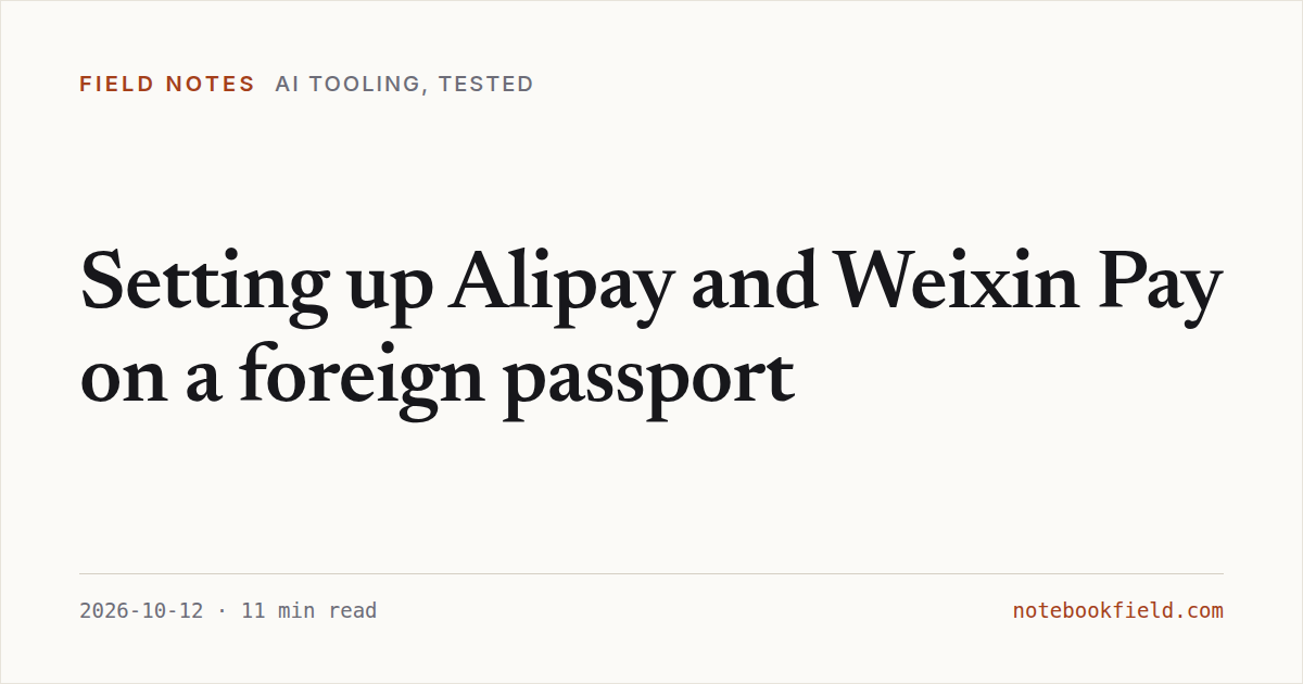 Card for “Setting up Alipay and Weixin Pay on a foreign passport”