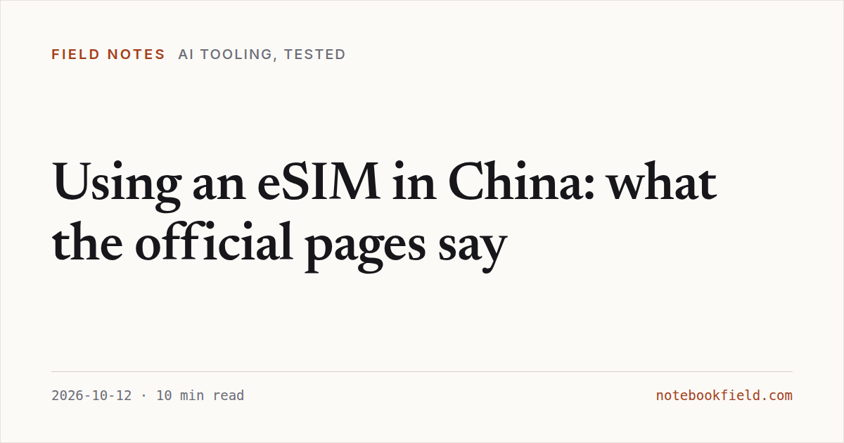 Card for “Using an eSIM in China: what the official pages say”