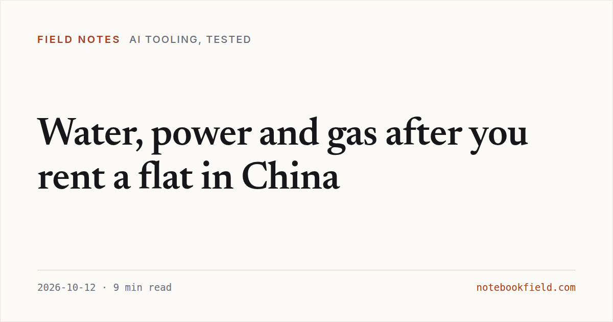 Card for “Water, power and gas after you rent a flat in China”